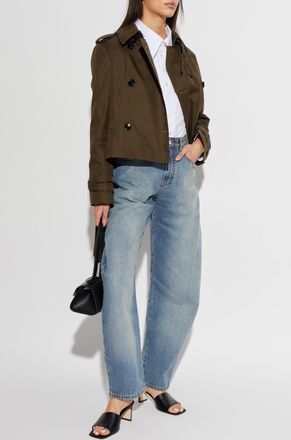 Burberry Short Trench Coat Swarby, Womens, Green