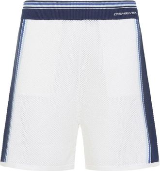 Casablanca Tennis Knit Shorts - Heren - Korte Broeken - Wit - L - Katoen - Korte Broeken
