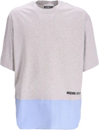 Moschino two-tone logo-print t-shirt - men - Cotton - L - Grey