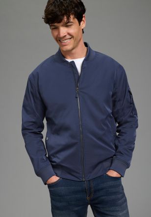 Bruno Banani Bomberjacke BRUNO BANANI, Herren, Gr. 4XL, marine, Web, Obermaterial: 100% Polyester. Futter: 100% Polyester, unifarben, normal h&uuml;ftlang, B&uuml;ndchen, Ja