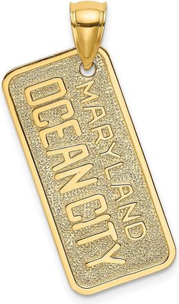 Diamond2Deal 14k Yellow Gold MARYLAND OCEAN CITY License Plate Charm Pendant