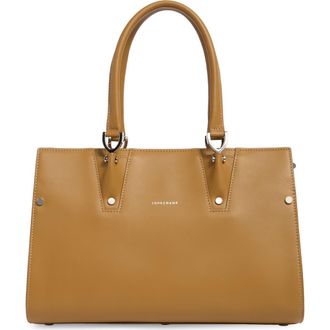 Longchamp Le Pliage Cuir Top Handle Bag in Natural at Nordstrom Rack