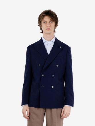 L.B.M. 1911 Giacca sfoderata doppiopetto blu