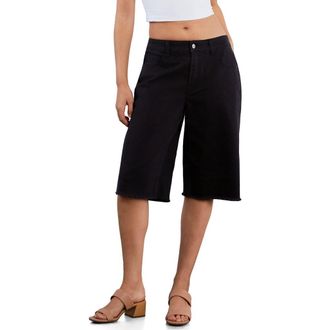 HINT OF BLU Longer Length Denim Shorts in Graphite at Nordstrom, Size 29