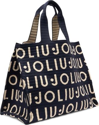 Liu Jo medium knit tote bag - women - Polyester/Polyurethane Resin - One Size - Blue