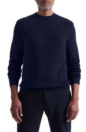 Bugatchi Mixed Stitch Cotton Crewneck Sweater in Navy at Nordstrom Rack, Size Xx-Large