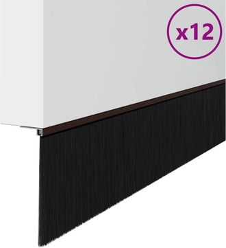 vidaXL Sellos De Cepillo Para Puertas Autoadhesivos 12 Pcs Marr&oacute;n Vidaxl