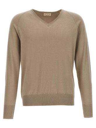Maryya Beige V Neck Sweaters