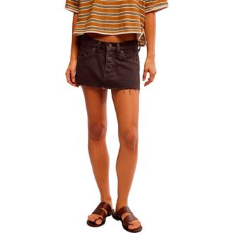 Free People Lainey Cutoff Miniskirt in Chocolate at Nordstrom, Size 25