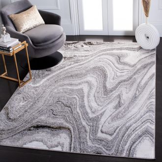 Safavieh Amelia Machine Made Area Rug, Grey / Gold Contemporary Style Easy Care