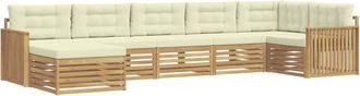 vidaXL Conjunto De Sof&aacute;s De Exterior 7 Uds. Blanco Y Crema Vidaxl