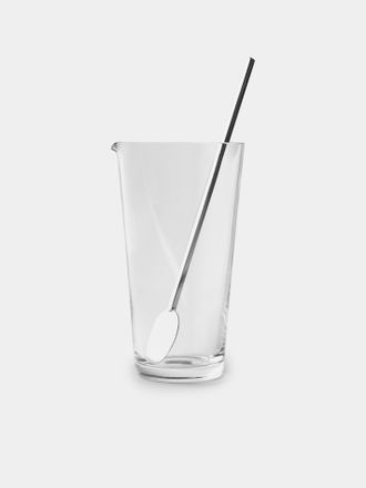Pampaloni Silver-Plated Cocktail Mixing Glass and Spoon