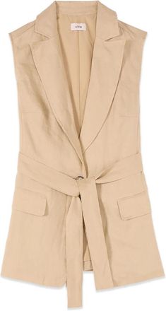 Oltre Suit Vests - Dames - Gillet - Beige - XL - Linnen - Kostuums