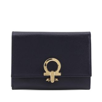 Ferragamo Pre-owned Ferragamo Leather Gancini Trifold Small Wallet Unisex NITUUHMG7HYQHR9U