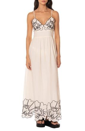 Maaji Pendiente Isis Cotton Cover-Up Maxi Dress in White at Nordstrom, Size Medium