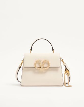 Valentino Garavani Valentino Garavani Vsling Small Handbag In Grainy Calfskin With Jewel Logo Wo