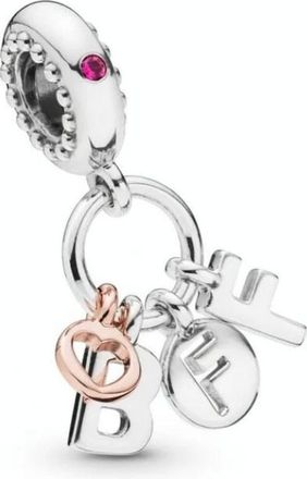 Pandora Bff Dangle With Cerise Crystal - female - Pandora - Jewellery - Gray - ONE SIZE - Accessories
