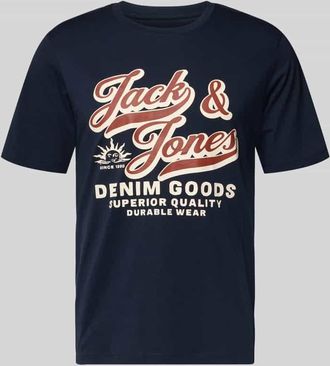 Jack & Jones Jack & Jones T-Shirt mit Label-Print in Marine, Größe L