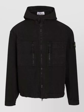 Stone Island hooded jacket elasticated cuffs hem pockets