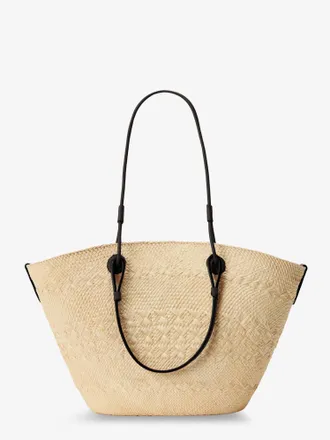Loewe Womens Shoulder Bag Anagram Iraca Palm-Leather Beige Palm/leather
