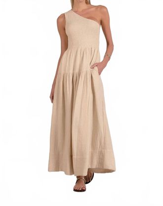 Elan Gracie One Shoulder Midi Dress In Natural