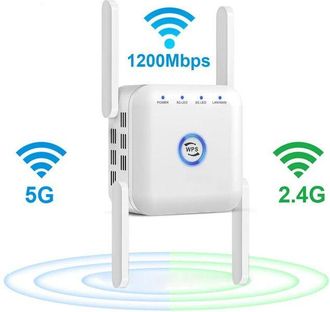 OEM Repetidor De Se&ntilde;al Wifi De Doble Banda Ac24, Amplificador, 1200m, Inal&aacute;mbrico, A Trav&eacute;s Del Router, Para Montaje En Pared (blanco)