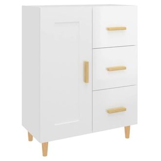 Berkfield Home Sideboard High Gloss White 69.5x34x90 cm Engineered Wood