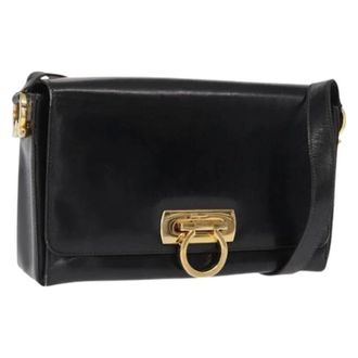 Ferragamo Pre-owned Cross Body Bags, female, Black, Size: ONE SIZE Pre-owned Leather Shoulder Bag