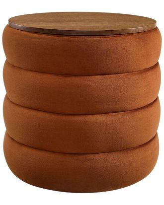 ModWay Mezzo Round Performance Velvet Storage Ottoman Stool