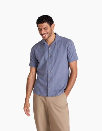 Mountain Warehouse Mens Mountain Warehouse Mens Fiji Textured Shirt - Blue - Size: 42/Regular