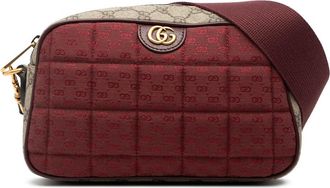 Gucci Pre-owned Gucci Small Quilted Mini GG Canvas and GG Supreme Double G Crossbody Ladies 752591 520981