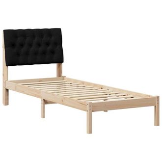 vidaXL Estructura De Cama Con Cabecera Tapizada Marr&oacute;n 75 X 190 Cm Vidaxl