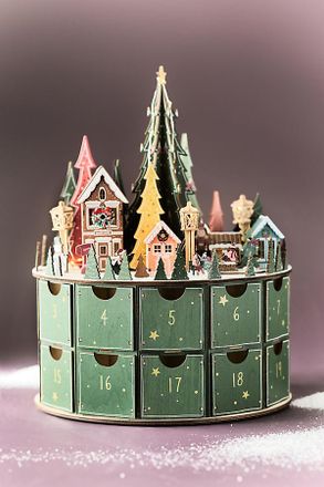 Anthropologie Maren Baxter Light-Up Wooden Advent Calendar