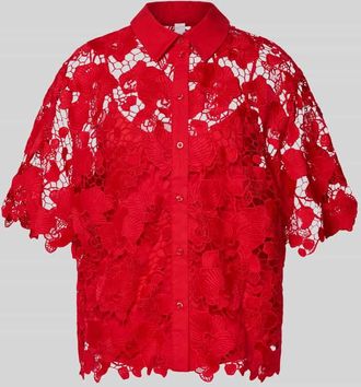 Vero Moda Regular Fit Bluse aus Spitze Modell GALA in Rot, Gr&ouml;&szlig;e 34