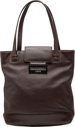 Loewe Pre-owned Tote Bags, female, Brown, Size: ONE SIZE Pre-owned Leather Tote Bag