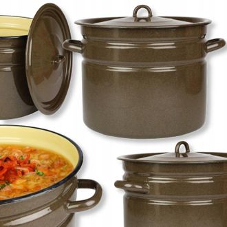 OEM Olla Esmaltada De 20 L Con Tapa, Powidlak, Olla Alta Para Grandes, Zumo Xxl