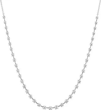Memoire Serena Diamond Station Necklace in White Gold at Nordstrom, Size 18 In