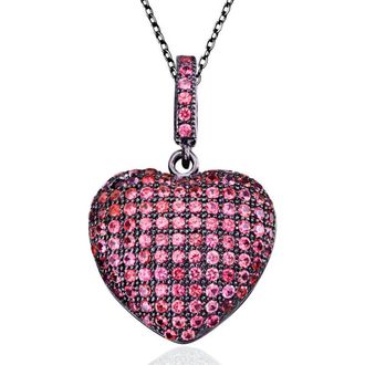 Suzy Levian CZ Heart Pendant Necklace in Pink at Nordstrom Rack