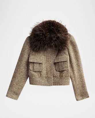 Zimmermann Valiant Faux Fur Collar Biker Jacket