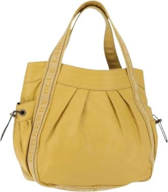 Burberry Pre-owned Leren Tote Bag - Dames - Vintage Shopper - Geel - ONE Size - Leer - Vintage