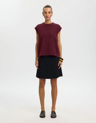 Selected Canotta in maglia color porto fulvo-Rosso