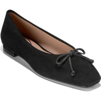 Cole Haan Bethany Ballerina Flat in Black Suede at Nordstrom Rack, Size 8.5