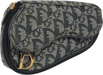 Dior Pre-owned Mini Bags, female, Blue, Size: ONE SIZE Pre-owned Vintage Canvas Pouch