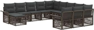 vidaXL Conjunto De Sof&aacute;s De Jard&iacute;n 12 Uds. Gris Y Gris Oscuro Vidaxl