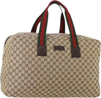 Gucci Pre-owned Weekend Bags, female, Beige, Size: ONE SIZE Pre-owned GG Canvas Boston Bag