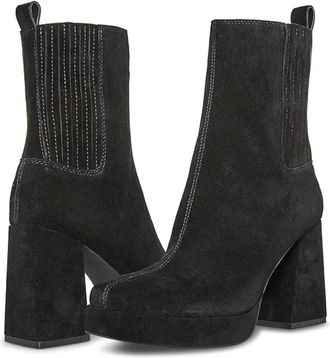Blondo Womens Blondo Rozalie Boots Black Suede Waterproof Block Heel Bootie HTAT225