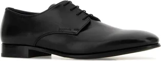 Prada Mens Ovine Leather Lace-Up Oxford Black