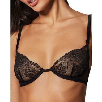 Kiki De Montparnasse Eloise Stretch Lace Demi Bra in Black at Nordstrom, Size 36Dd