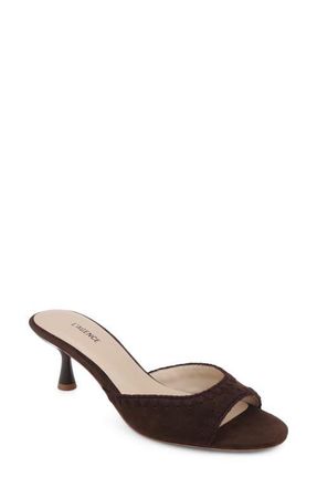 L'agence Lexington Slide Sandal in Chocolate Suede at Nordstrom, Size 9.5