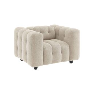 Sweeek Sill&oacute;n tapizado en tejido borreguito, beige